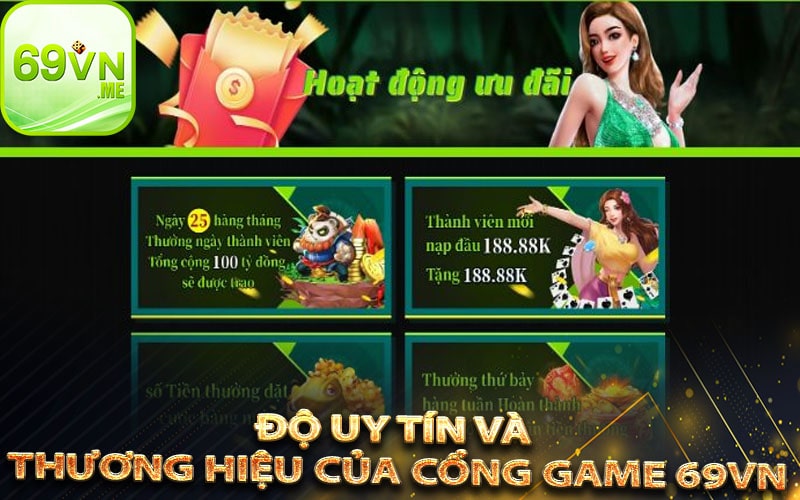 Độ uy tín và thương hiệu của cổng game 69vn